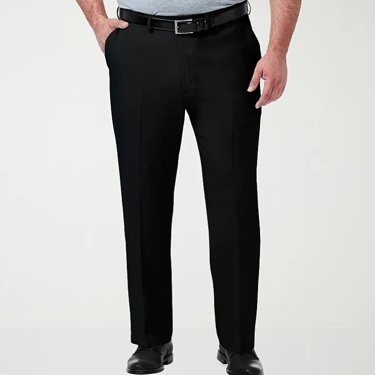 Haggar Premium Comfort Expandable Waist Mens Classic Fit Big and Tall Dress Flat Front Pant