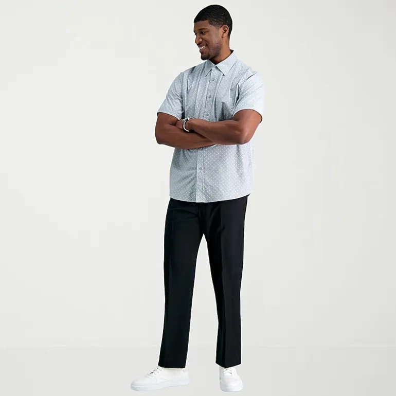Haggar Premium Comfort Expandable Waist Mens Classic Fit Big and Tall Dress Flat Front Pant