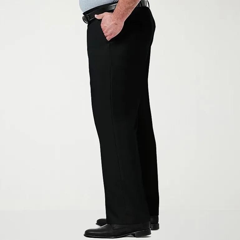 Haggar Premium Comfort Expandable Waist Mens Classic Fit Big and Tall Dress Flat Front Pant