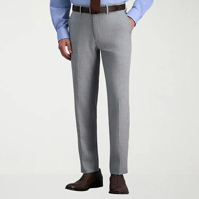 Haggar Premium Comfort Melange Broken Twill Mens Slim Fit Dress Flat Front Pant