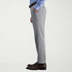 Haggar Premium Comfort Melange Broken Twill Mens Slim Fit Dress Flat Front Pant
