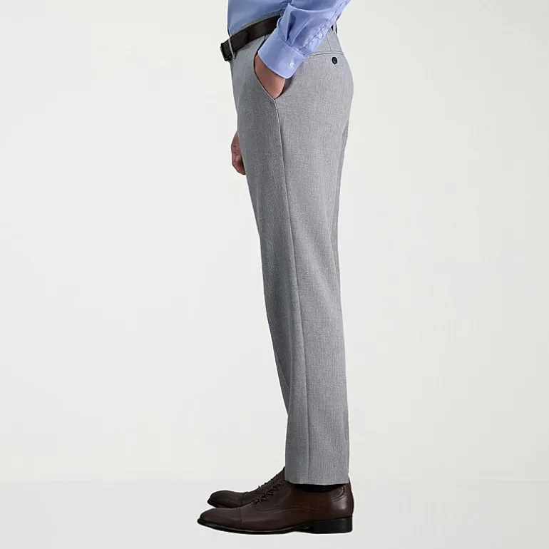 Haggar Premium Comfort Melange Broken Twill Mens Slim Fit Dress Flat Front Pant