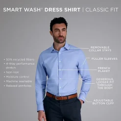 Haggar Premium Comfort Mens Classic Fit Easy Care Long Sleeve Dress Shirt