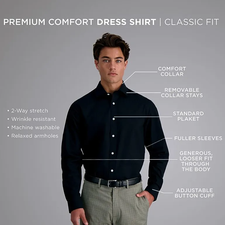 Haggar Premium Comfort Mens Classic Fit Easy Care Long Sleeve Dress Shirt
