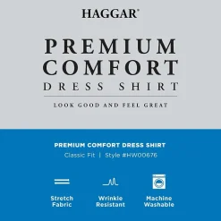 Haggar Premium Comfort Mens Classic Fit Easy Care Long Sleeve Dress Shirt