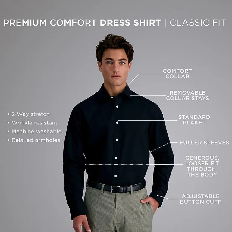 Haggar Premium Comfort Mens Classic Fit Easy Care Long Sleeve Dress Shirt