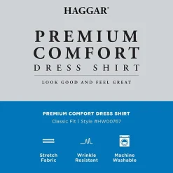 Haggar Premium Comfort Mens Classic Fit Easy Care Long Sleeve Dress Shirt