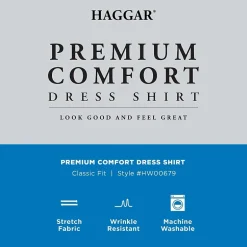 Haggar Premium Comfort Mens Classic Fit Easy Care Long Sleeve Dress Shirt