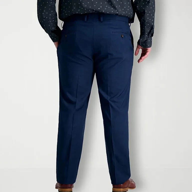 Haggar Premium Comfort Mens Comfort Waistband Straight Fit Big and Tall Dress Flat Front Pant