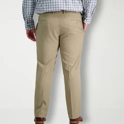 Haggar Premium Comfort Mens Comfort Waistband Straight Fit Big and Tall Dress Flat Front Pant