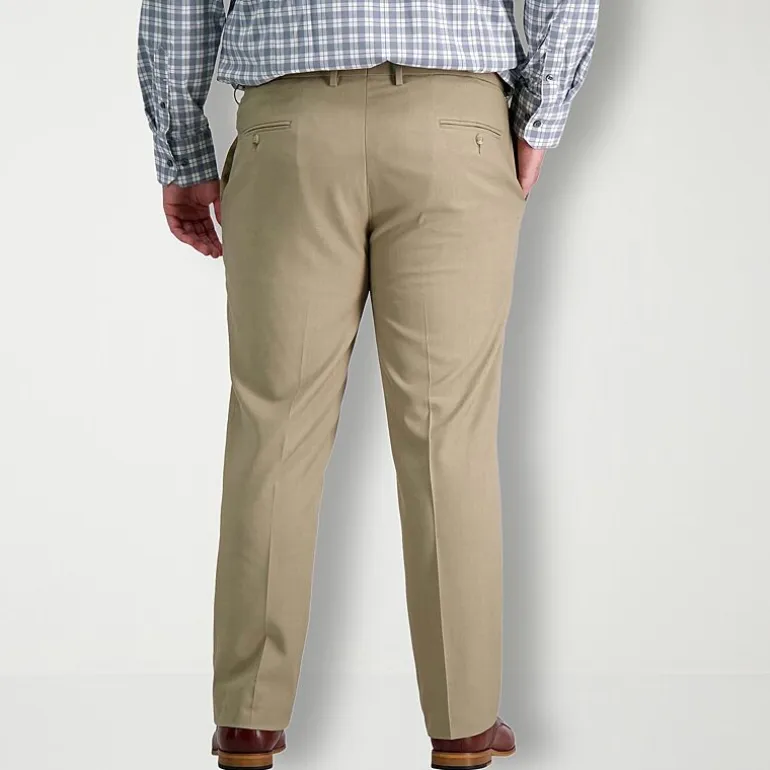 Haggar Premium Comfort Mens Comfort Waistband Straight Fit Big and Tall Dress Flat Front Pant