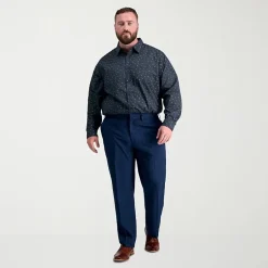 Haggar Premium Comfort Mens Comfort Waistband Straight Fit Big and Tall Dress Flat Front Pant