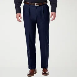 Haggar Premium Comfort Mens Cuffed Classic Fit Dress Pleated Pant