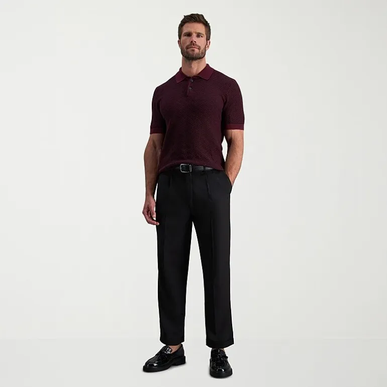 Haggar Premium Comfort Mens Cuffed Classic Fit Dress Pleated Pant