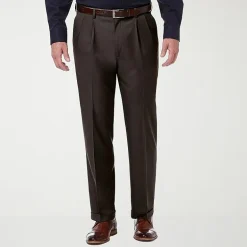 Haggar Premium Comfort Mens Cuffed Classic Fit Dress Pleated Pant