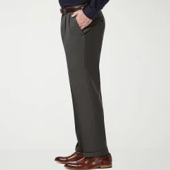 Haggar Premium Comfort Mens Cuffed Classic Fit Dress Pleated Pant
