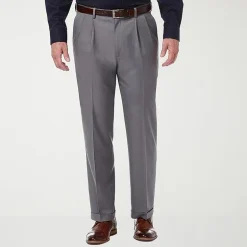 Haggar Premium Comfort Mens Cuffed Classic Fit Dress Pleated Pant