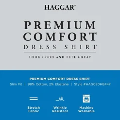 Haggar Premium Comfort Mens Slim Fit Long Sleeve Dress Shirt