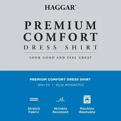 Haggar Premium Comfort Mens Slim Fit Easy Care Long Sleeve Dress Shirt