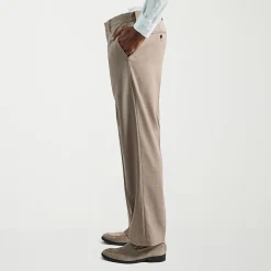 Haggar Premium Comfort Tonal Plaid Mens Classic Fit Dress Flat Front Pant