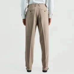 Haggar Premium Comfort Tonal Plaid Mens Classic Fit Dress Flat Front Pant