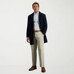 Haggar Premium No Iron Khaki Mens Classic Fit Flat Front Pant
