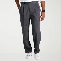 Haggar Premium No Iron Khaki Mens Classic Fit Pleated Pant