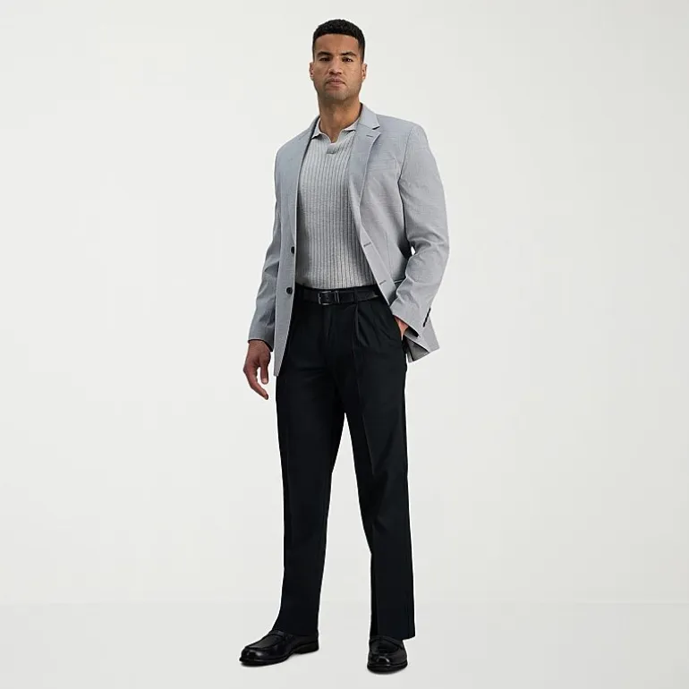 Haggar Premium No Iron Khaki Mens Classic Fit Pleated Pant