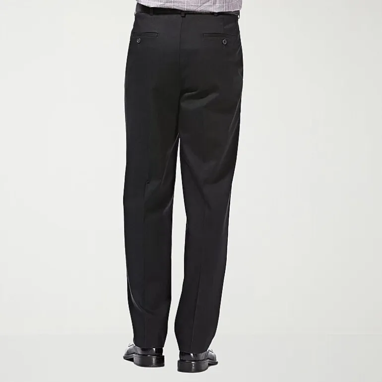 Haggar Premium No Iron Khaki Mens Classic Fit Pleated Pant