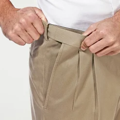 Haggar Premium No Iron Khaki Mens Classic Fit Pleated Pant