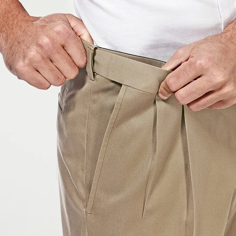 Haggar Premium No Iron Khaki Mens Classic Fit Pleated Pant