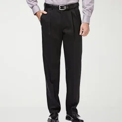 Haggar Premium No Iron Khaki Mens Classic Fit Pleated Pant