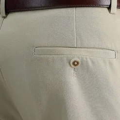 Haggar Premium No Iron Khaki Mens Comfort Waistband Straight Fit Flat Front Pant