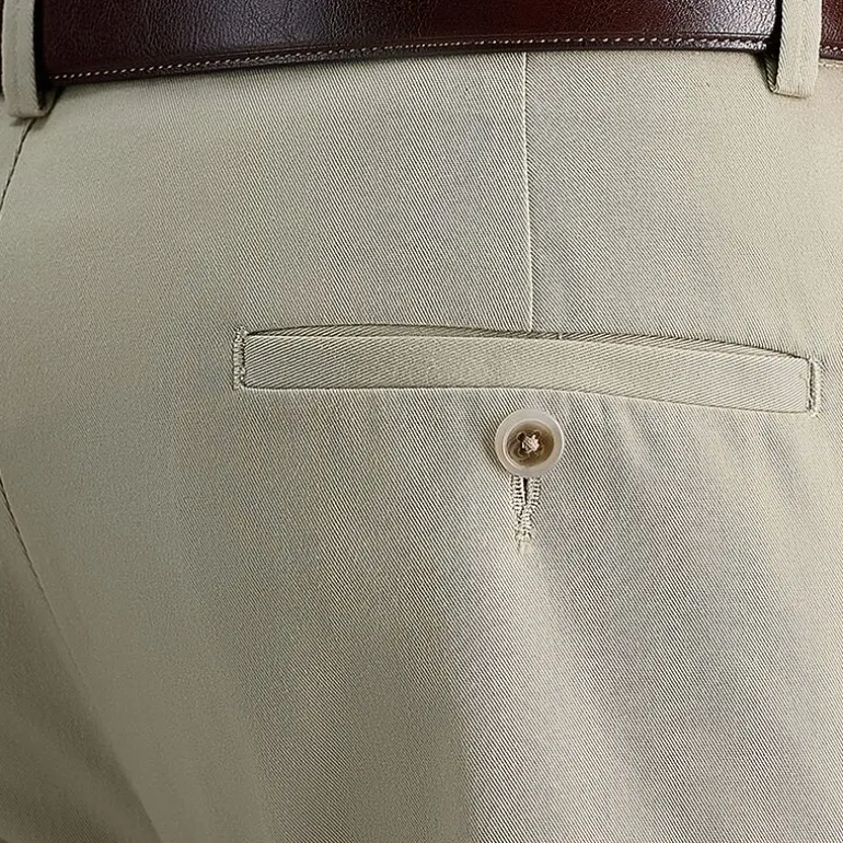Haggar Premium No Iron Khaki Mens Comfort Waistband Straight Fit Flat Front Pant