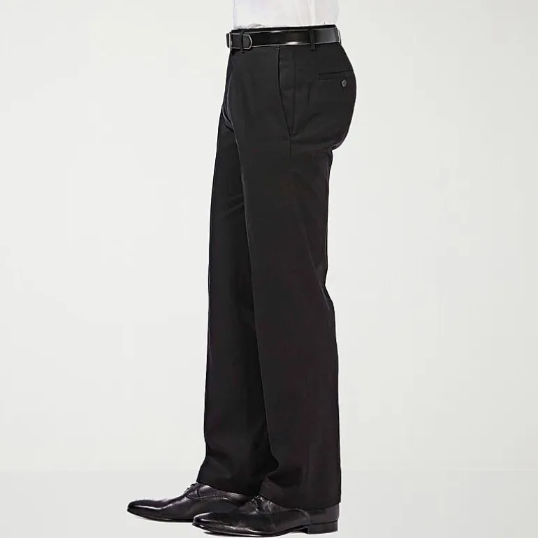 Haggar Premium No Iron Khaki Mens Comfort Waistband Straight Fit Flat Front Pant