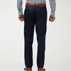 Haggar Premium No Iron Khaki Mens Comfort Waistband Straight Fit Flat Front Pant