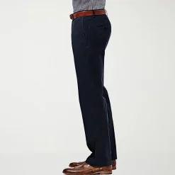 Haggar Premium No Iron Khaki Mens Comfort Waistband Straight Fit Flat Front Pant