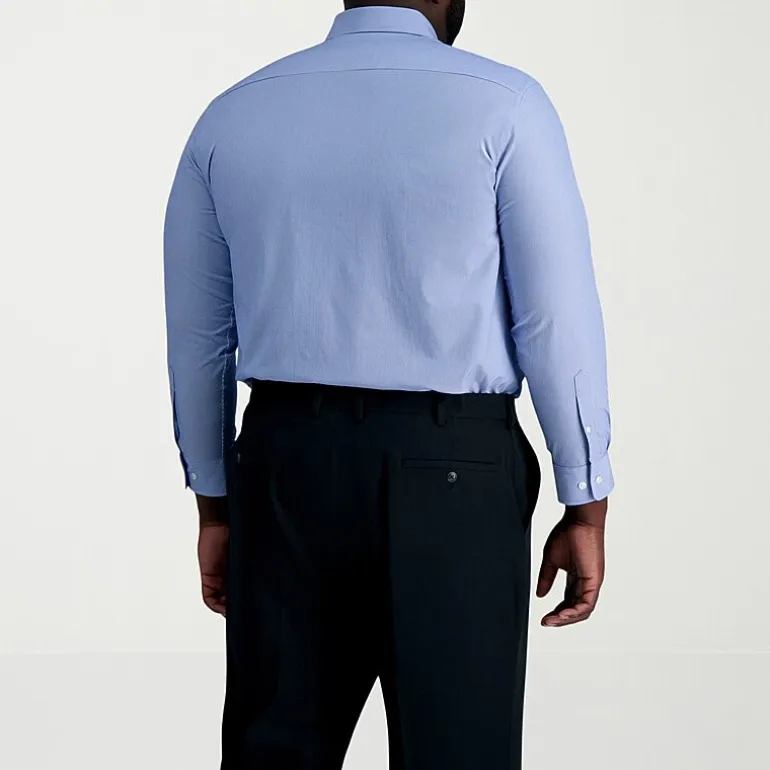 Haggar Smart Wash Big and Tall Mens Classic Fit Easy Care Long Sleeve Dress Shirt