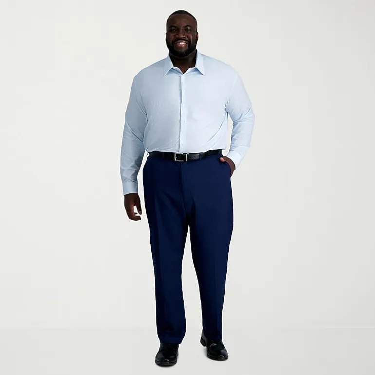 Haggar Smart Wash Big and Tall Mens Classic Fit Easy Care Long Sleeve Dress Shirt
