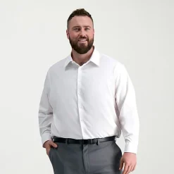 Haggar Smart Wash Big and Tall Mens Classic Fit Easy Care Long Sleeve Dress Shirt