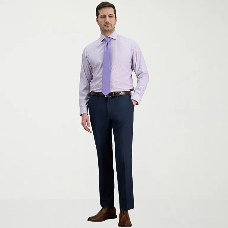 Haggar Smart Wash Mens Classic Fit Easy Care Long Sleeve Dress Shirt