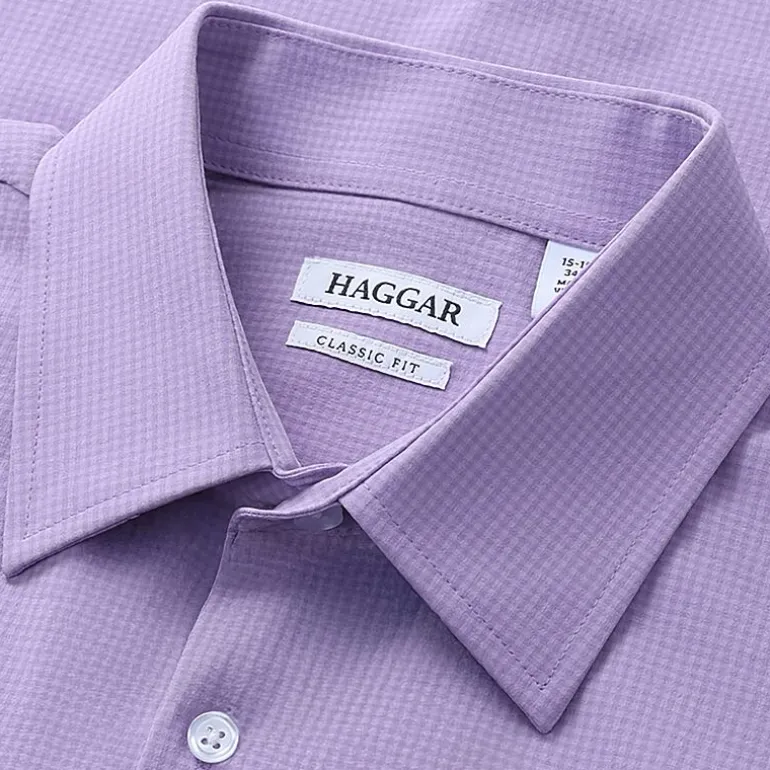 Haggar Smart Wash Mens Classic Fit Easy Care Long Sleeve Dress Shirt