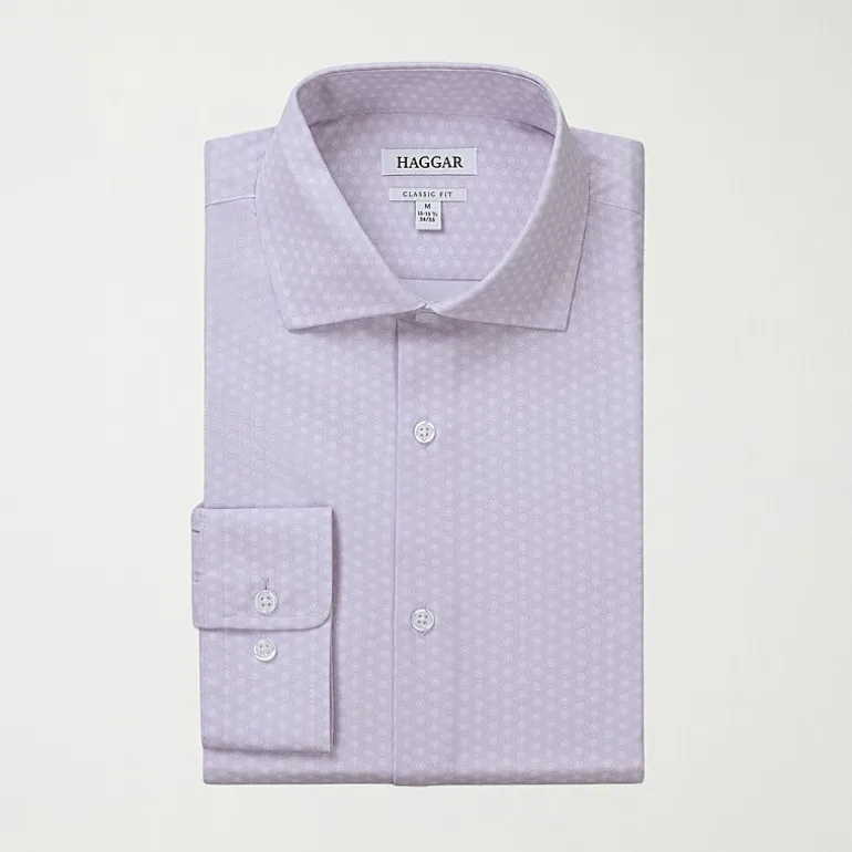 Haggar Smart Wash Mens Classic Fit Easy Care Long Sleeve Dress Shirt