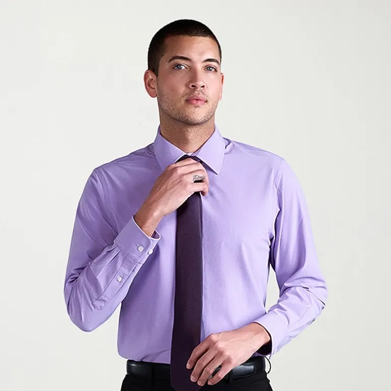 Haggar Smart Wash Mens Classic Fit Easy Care Long Sleeve Dress Shirt