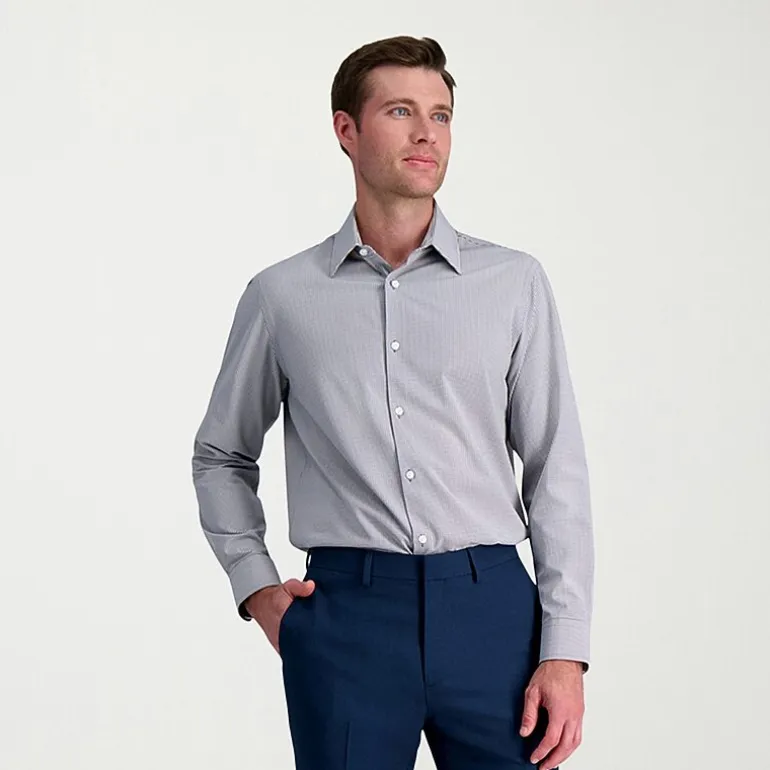 Haggar Smart Wash Mens Classic Fit Easy Care Long Sleeve Dress Shirt