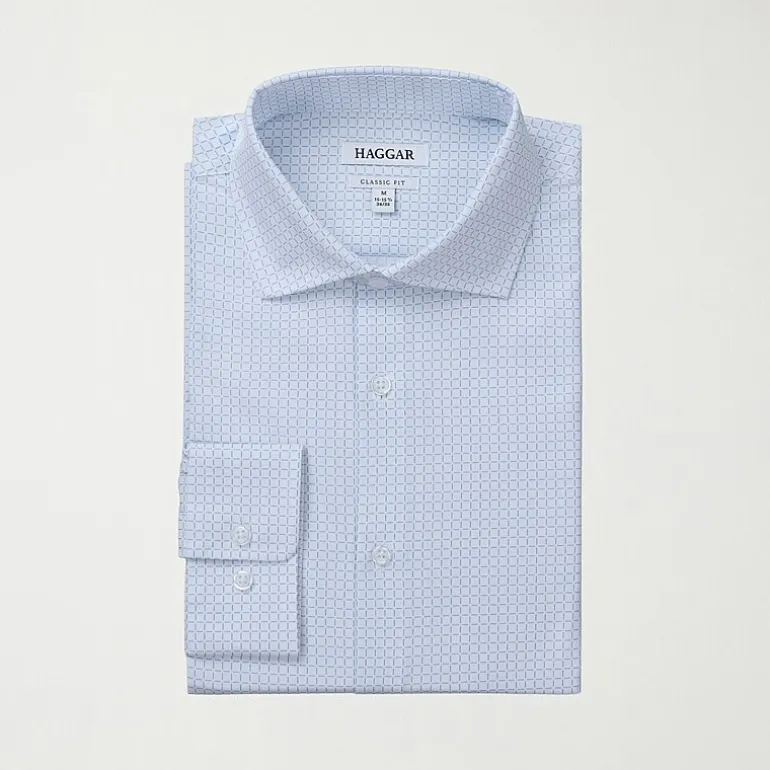 Haggar Smart Wash Mens Classic Fit Easy Care Long Sleeve Dress Shirt