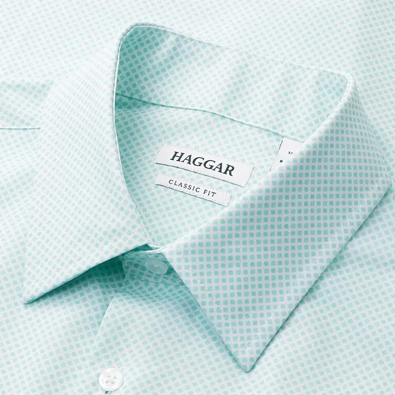 Haggar Smart Wash Mens Classic Fit Easy Care Long Sleeve Dress Shirt