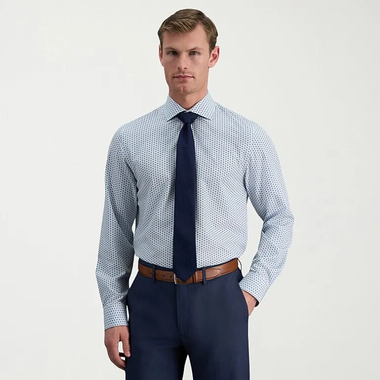 Haggar Smart Wash Mens Slim Fit Easy Care Long Sleeve Dress Shirt