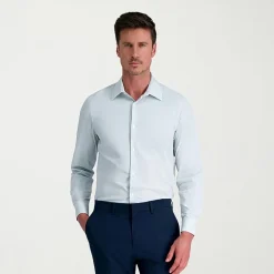 Haggar Smart Wash Mens Slim Fit Easy Care Long Sleeve Dress Shirt