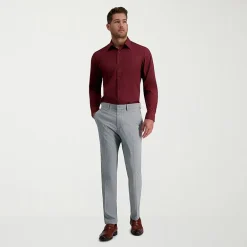 Haggar Smart Wash Mens Slim Fit Easy Care Long Sleeve Dress Shirt